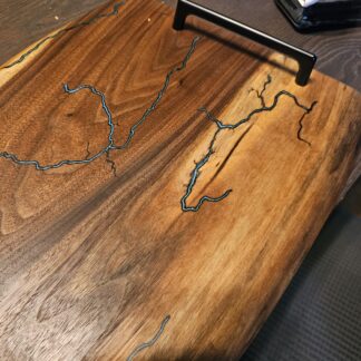 Lichtenberg Resin Serving Board with Handles