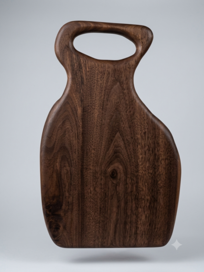 Solid walnut charcuterie board with handle